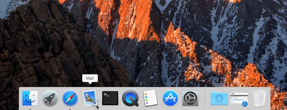 Mail icon in the macOS Dock