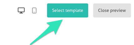 Selecting a template from the preview toolbar