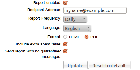 Periodic Domain Report screen