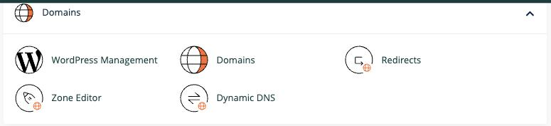 The Domains section in cPanel