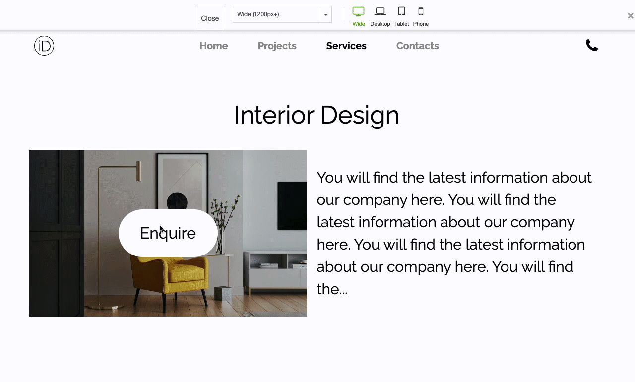 Animated preview showing the anchor link scrolling to the target section