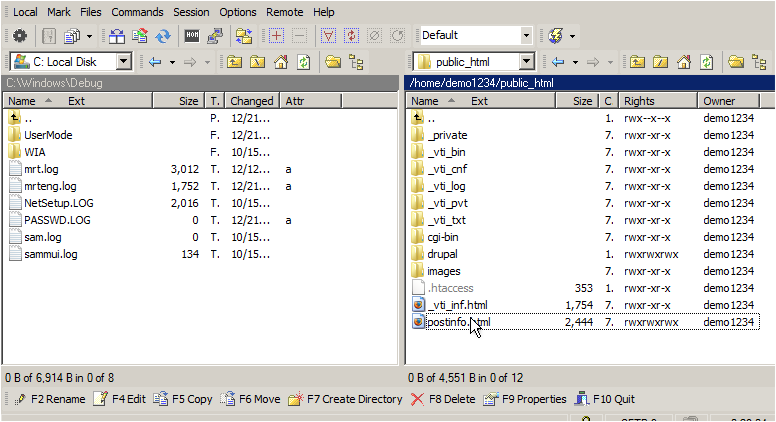 Select file and open Properties
