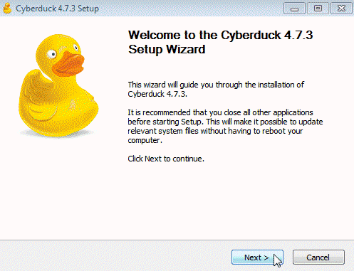 Cyberduck installation on Windows