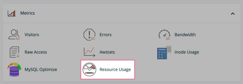 Resource Usage icon in cPanel