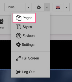 Pages settings screen