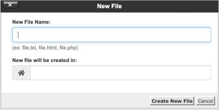 Creating a new file in File Manager