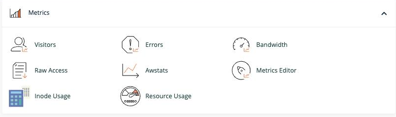 The Metrics section in cPanel