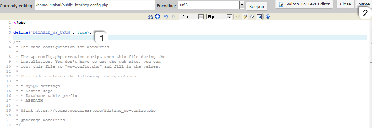 DISABLE_WP_CRON added to wp-config.php