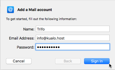 Account details entry screen