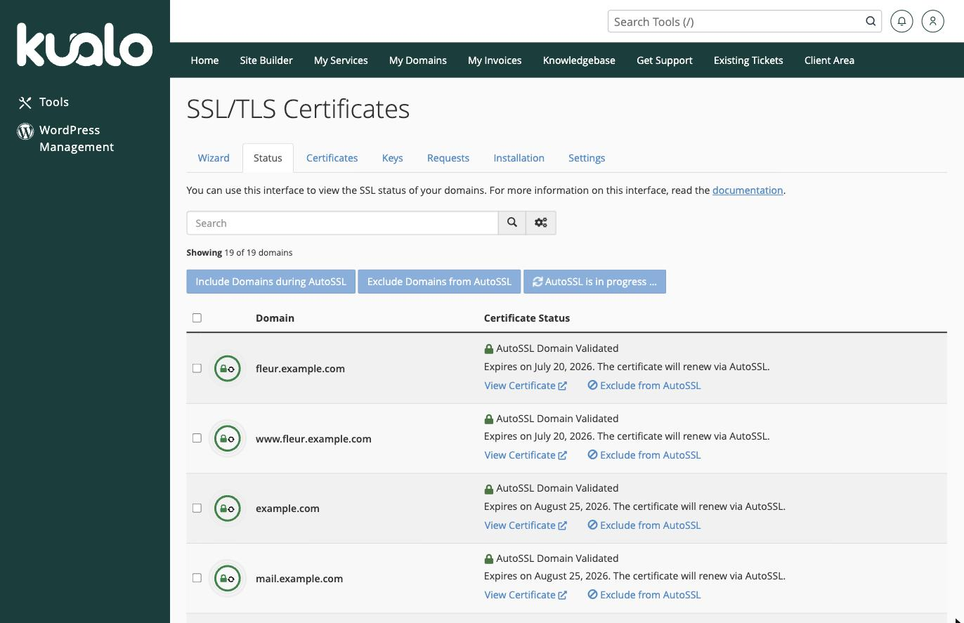 AutoSSL running in cPanel