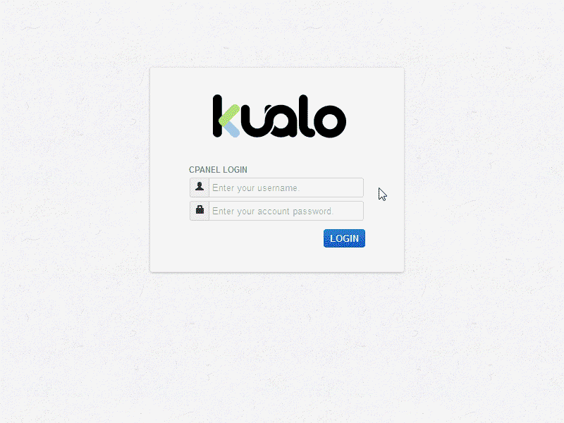 cPanel login screen