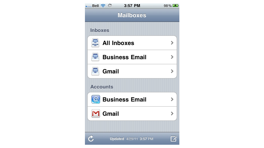 New email compose screen