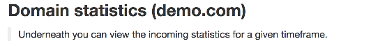 Domain statistics screen