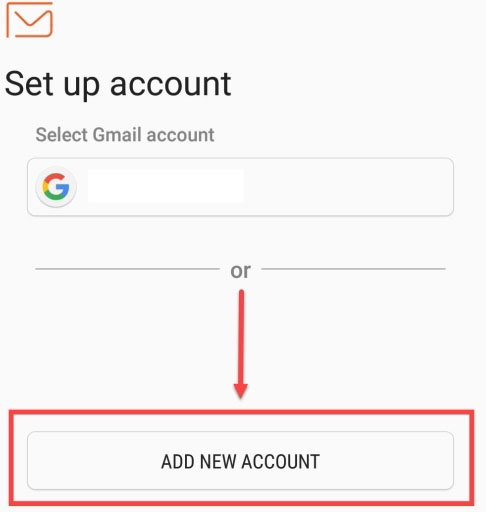 Add new account screen