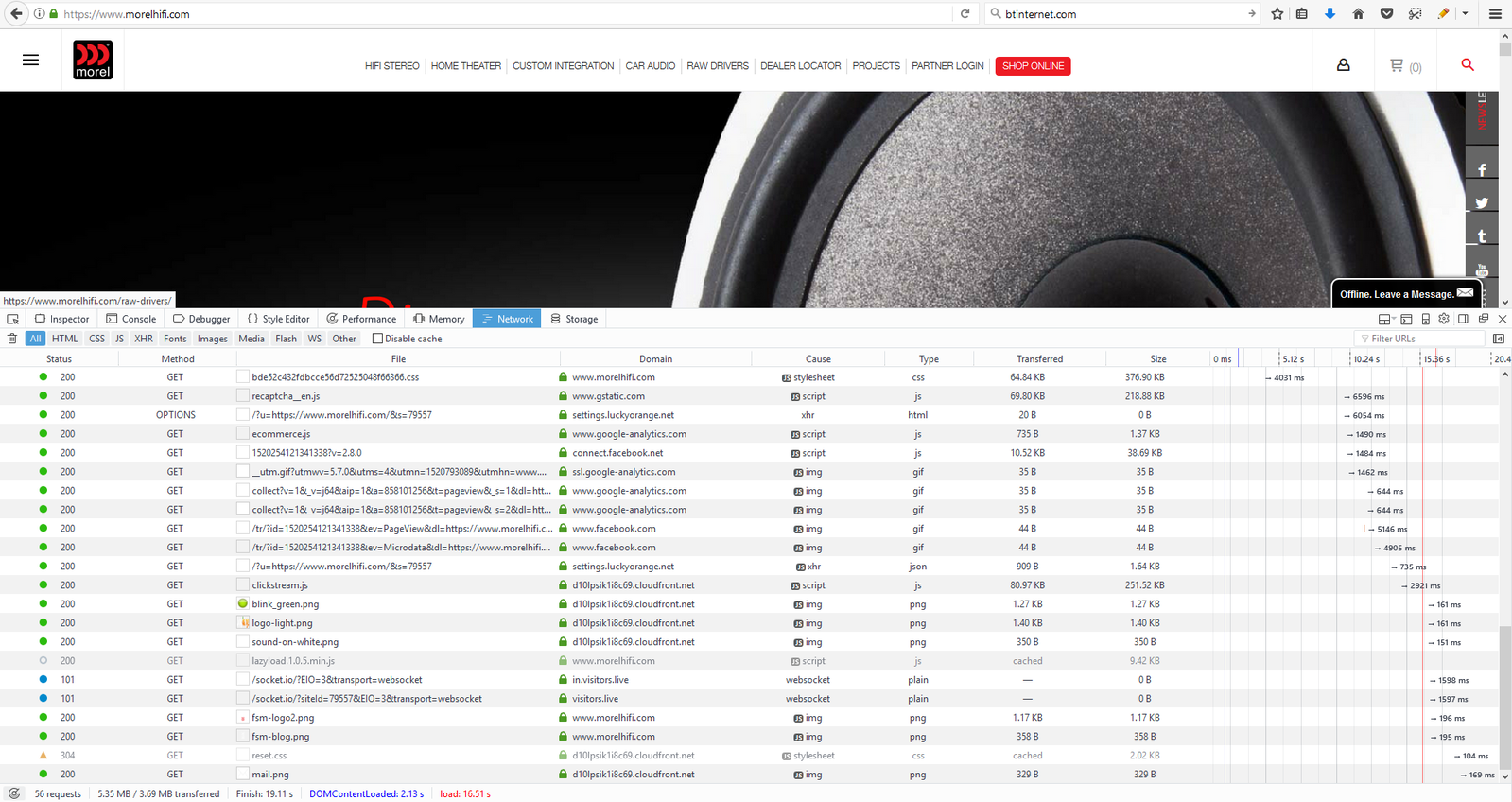 Before - default Magento store