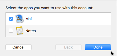 App selection screen