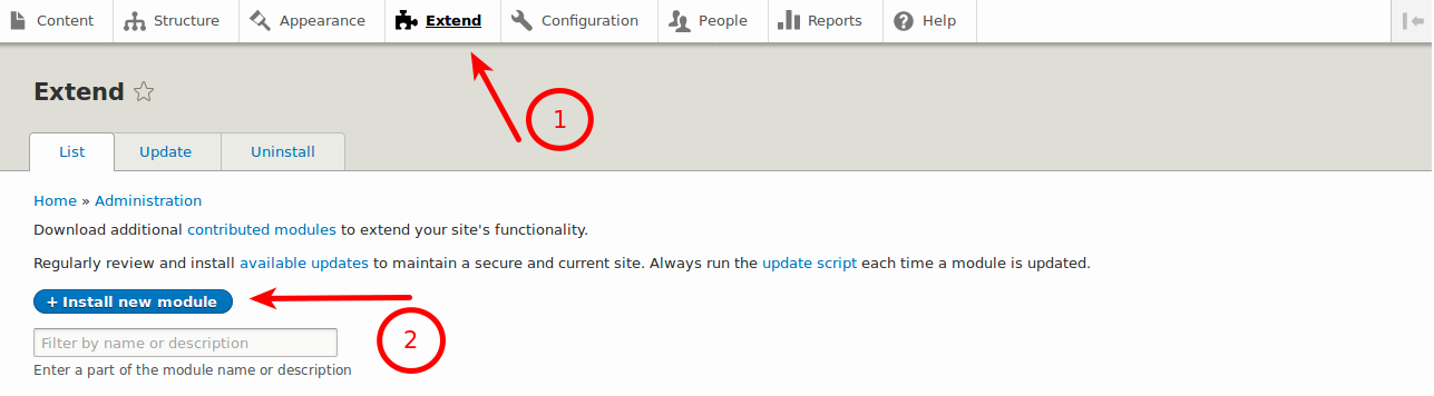 Install new module