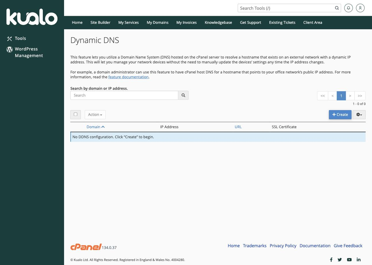 The Dynamic DNS tool in cPanel