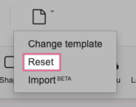Reset option in Site Builder