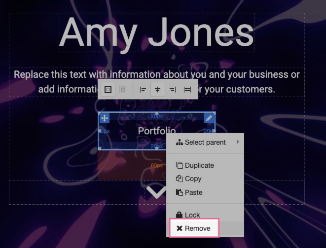 Right-click context menu showing the Remove option