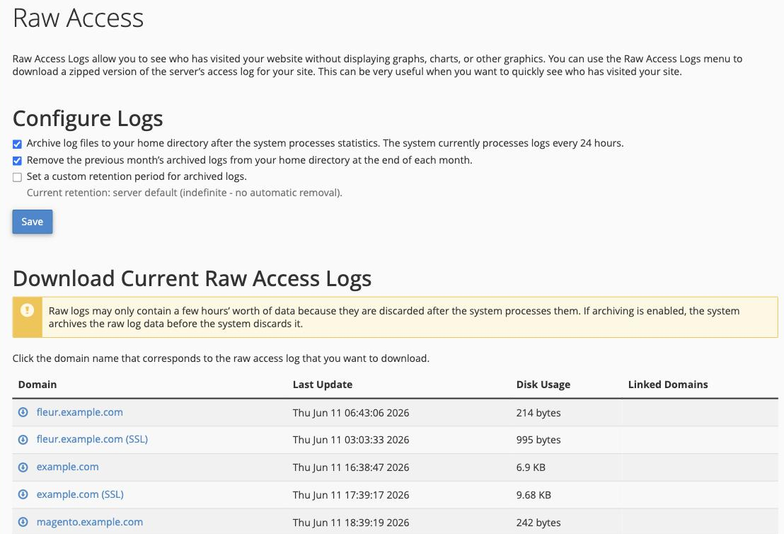 The Raw Access tool in cPanel
