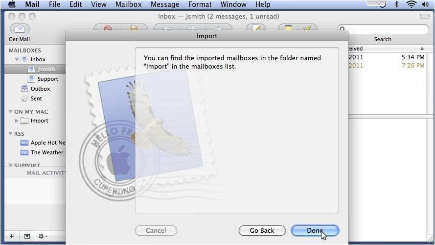 Import complete