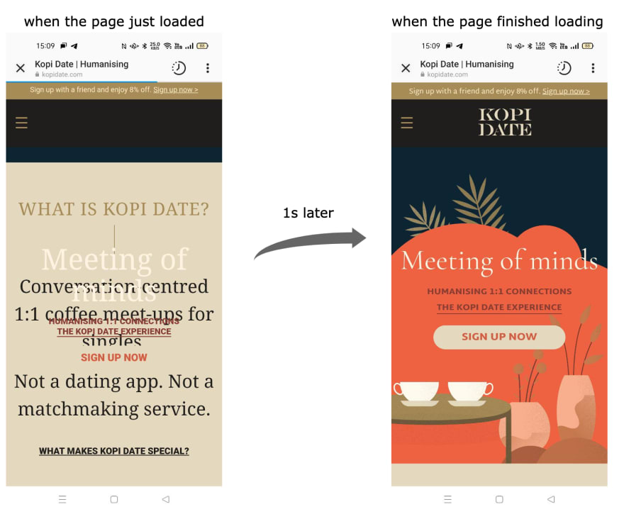 Flash of Unstyled Content example