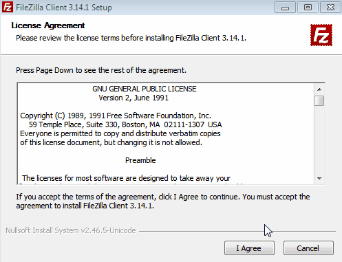 FileZilla installation on Windows