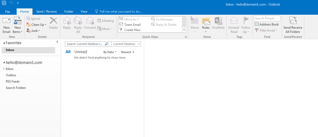 New inbox in Outlook 2016