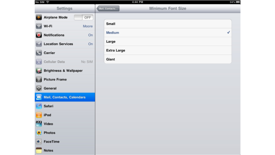 Font size
