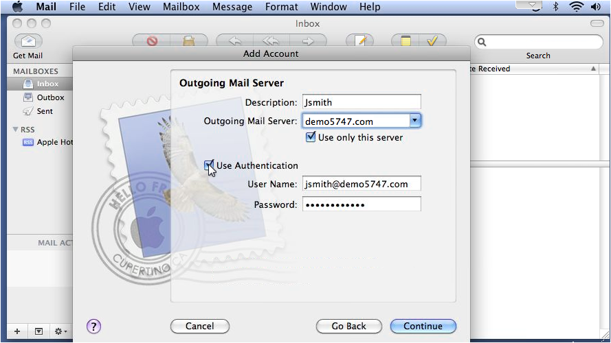 Authentication settings