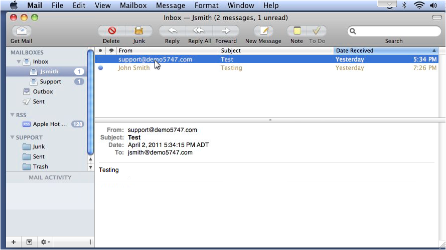 Message preview pane