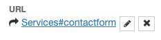 Button URL showing the anchor link