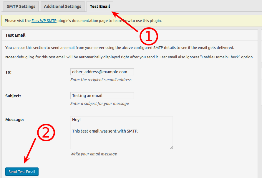 Sending a test email