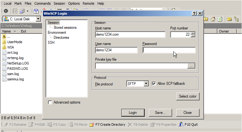 Enter the password and click Save