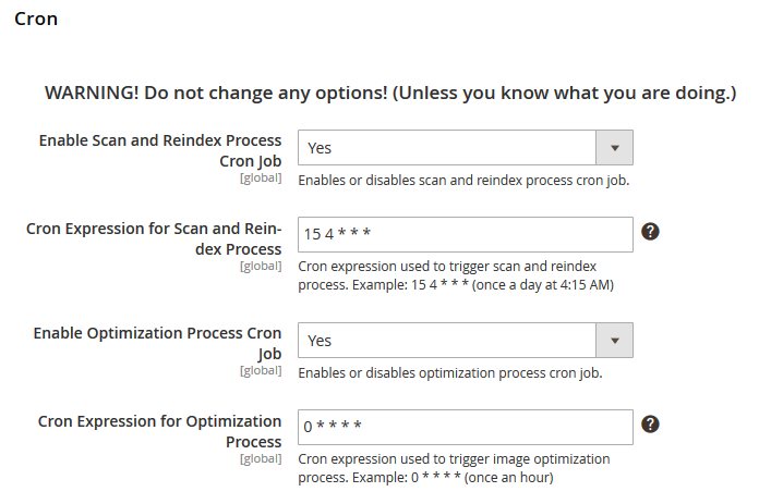 Cron job configuration