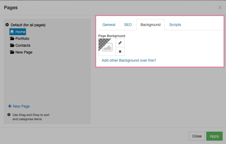 Background tab