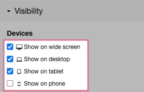 Visibility controls showing per-device toggle options