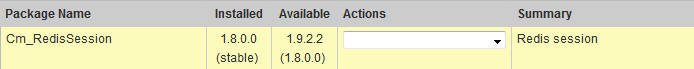 Extension highlighted in yellow indicating an available upgrade