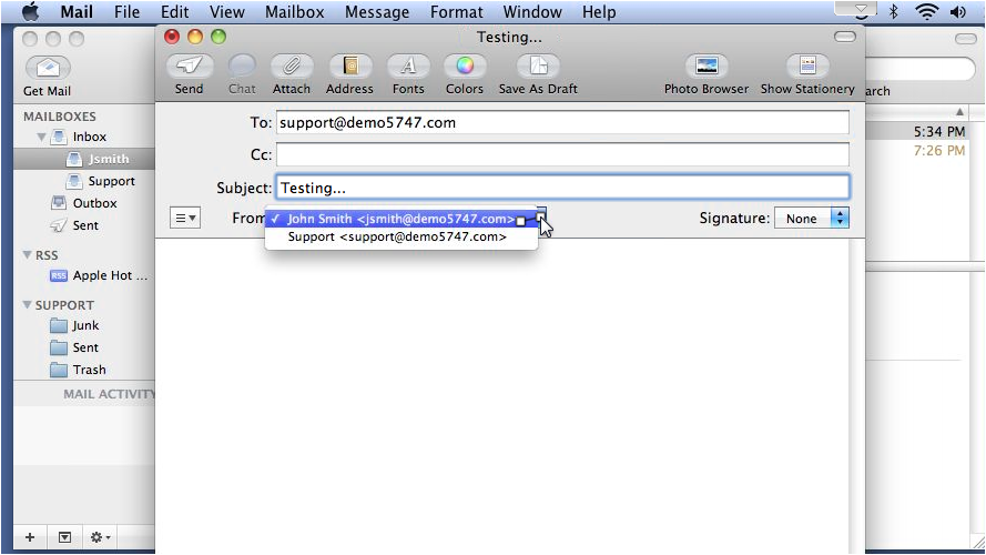 From dropdown