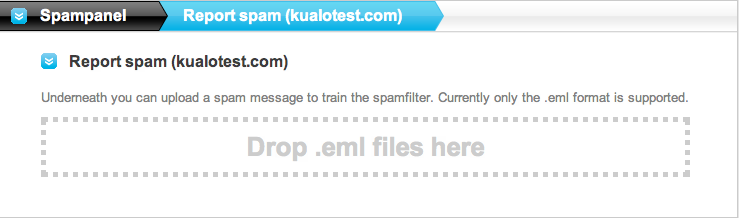 Report Spam screen