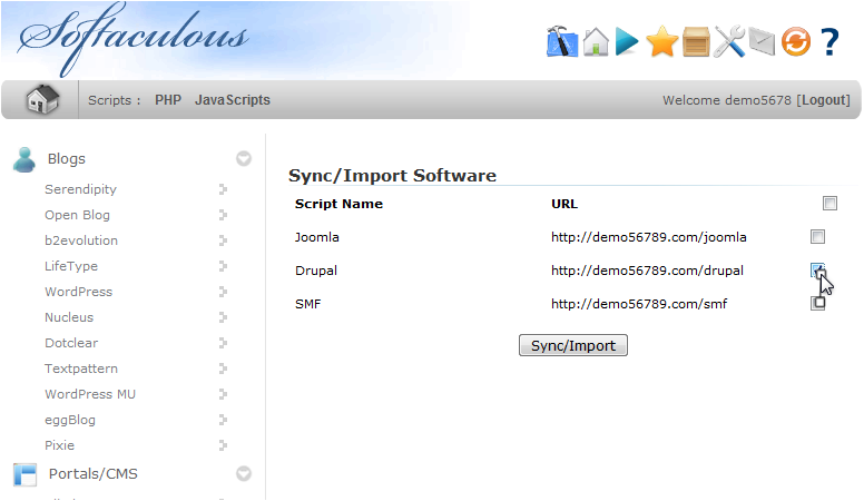 Selecting individual scripts