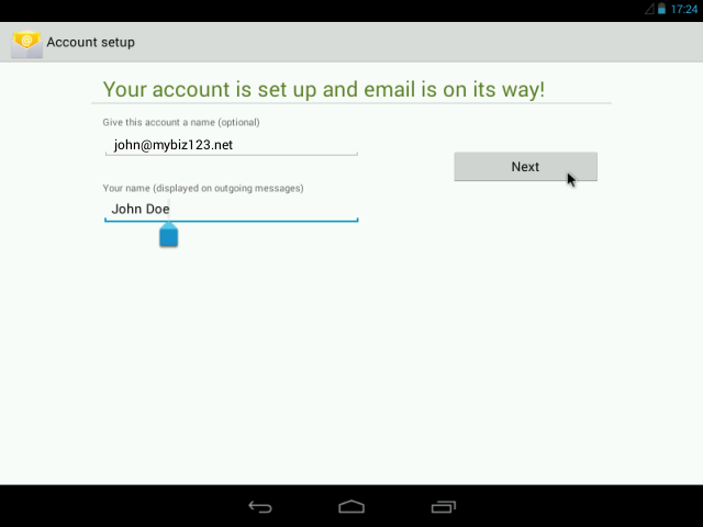 Account name screen