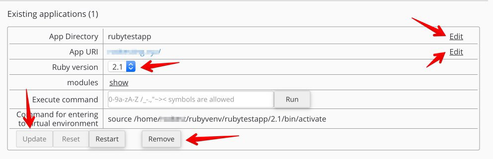 Ruby app edit and remove options