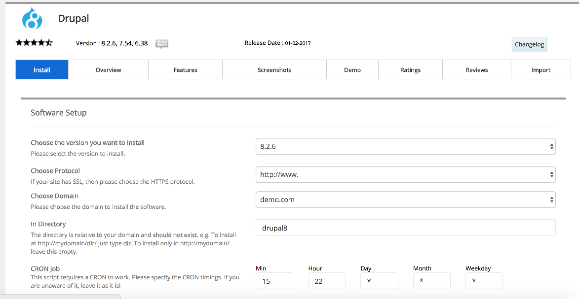 Domain and directory selection
