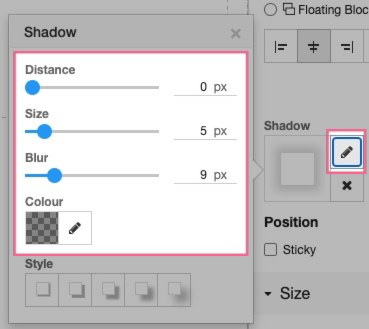 Shadow settings