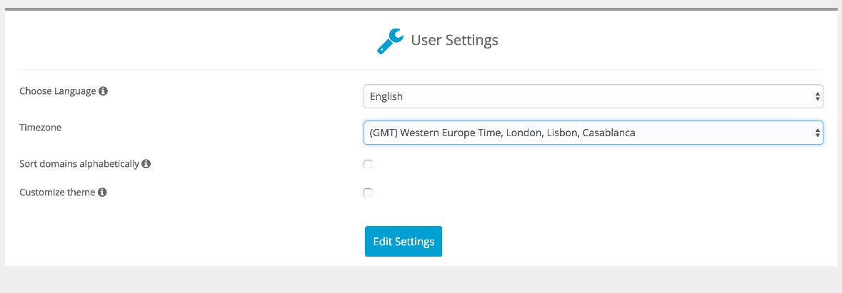 Edit Settings button