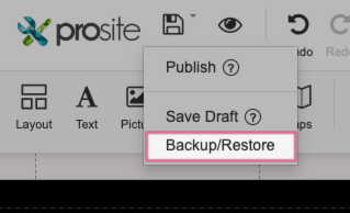 Backup/Restore menu option