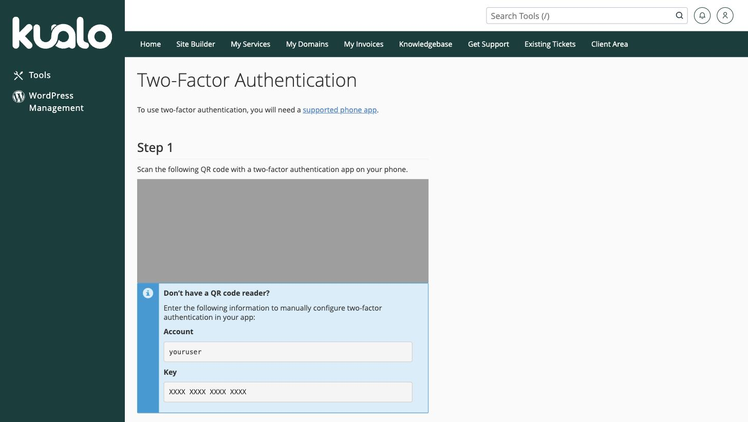 Scanning the QR code to set up Two-Factor Authentication in cPanel