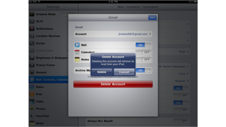 Confirmation prompt